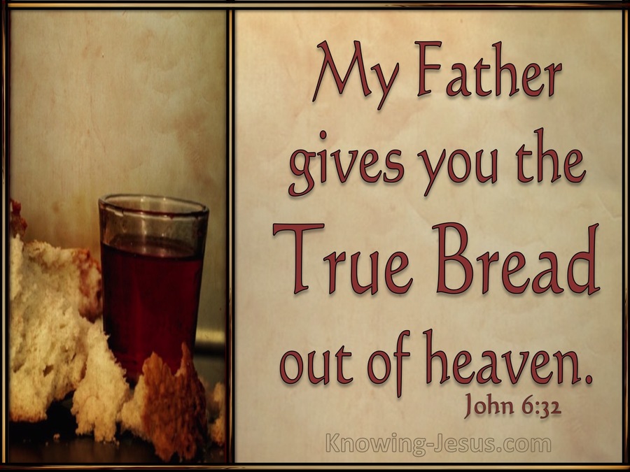 John 6:32 My Father Gives The True Bread From Heaven (brown)